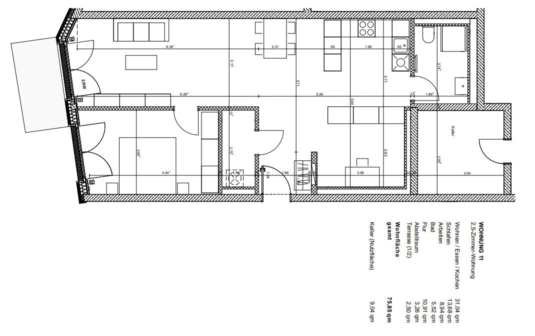 Grundriss bemaßt